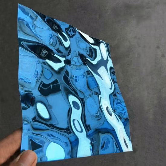 AISI 304 1,2 mm x 1219 mm x 2438 mm PVD-Kupferfarbe, wasserwellig, Edelstahlblech, Spiegeldecke, Edelstahl